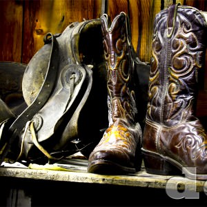 Cowboy Boots and Saddle