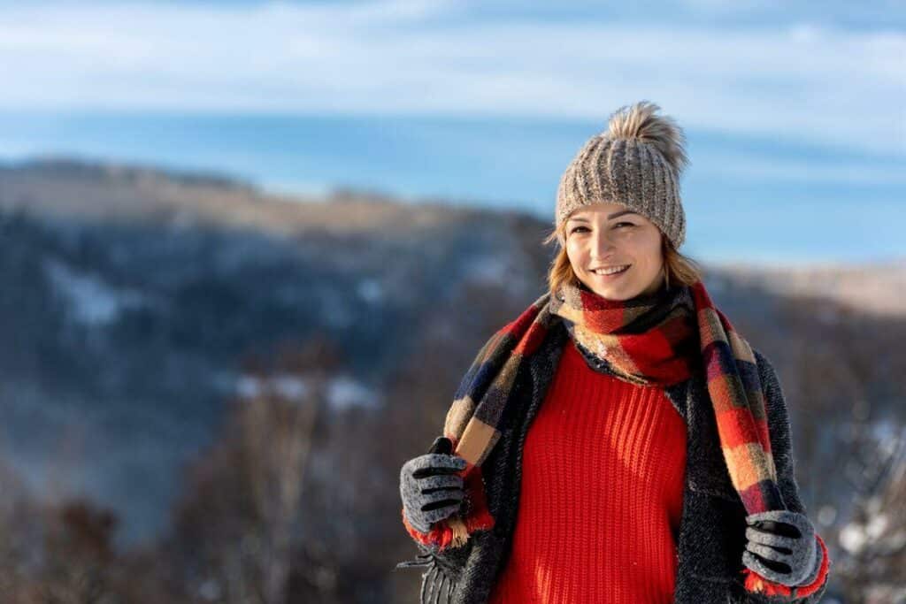 Portrait of Girl in Winter Clothes