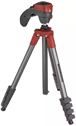 Manfrotto Compact Action Aluminium Tripod with Hybrid Head - Red