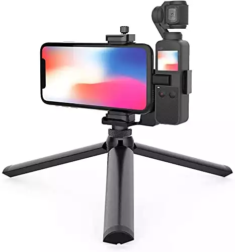 Smatree OSMO Pocket 2 Phone Holder Bracket Tripod Mount with Hard Carry Case Compatible with DJI Osmo Pocket 2/Osmo Pocket