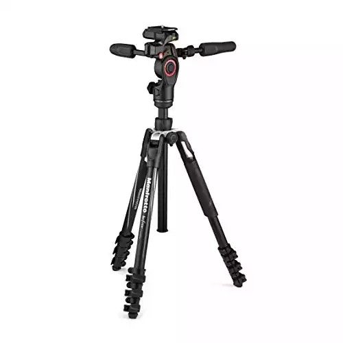 Manfrotto Befree 3-Way Live Advanced Tripod Kit, Tripod and Fluid Head in Aluminum for Cameras and Camcorders up to 6 kg, Ultra-Compact, Photography Accessories for Content Creation, Photo and Video