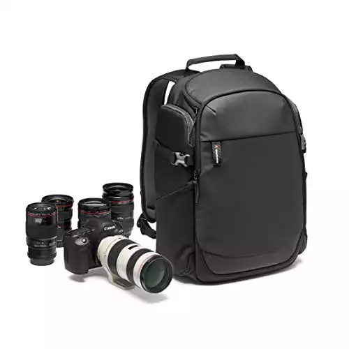 Manfrotto MB MA2-BP-BFR Advanced² Befree Camera Backpack, Fits 15 Inch Laptop, Rear Access, Expandable Side Pocket for Travel Tripod, for DSLR/Mirrorrless/CSC/Drone and Standard Lenses - Black
